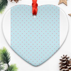 Blue Red Circle Polka Ornament (heart) by Mariart