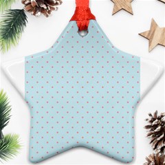 Blue Red Circle Polka Ornament (star)