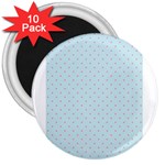 Blue Red Circle Polka 3  Magnets (10 pack)  Front