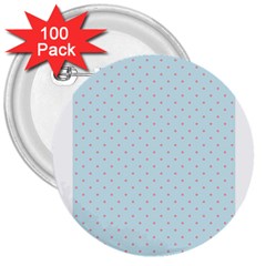 Blue Red Circle Polka 3  Buttons (100 Pack)  by Mariart