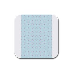 Blue Red Circle Polka Rubber Square Coaster (4 Pack)  by Mariart