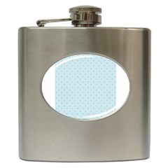 Blue Red Circle Polka Hip Flask (6 Oz) by Mariart