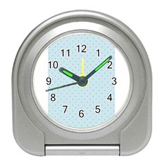 Blue Red Circle Polka Travel Alarm Clocks