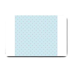 Blue Red Circle Polka Small Doormat  by Mariart