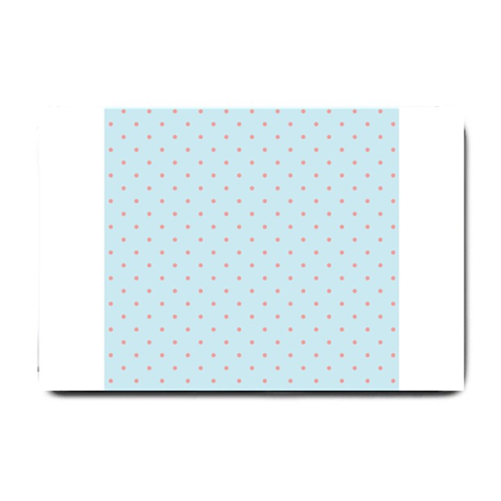 Blue Red Circle Polka Small Doormat 