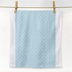 Blue Red Circle Polka Face Towel by Mariart