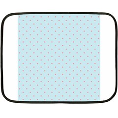 Blue Red Circle Polka Fleece Blanket (mini)