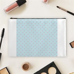 Blue Red Circle Polka Cosmetic Bag (large)  by Mariart