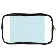 Blue Red Circle Polka Toiletries Bags 2-side