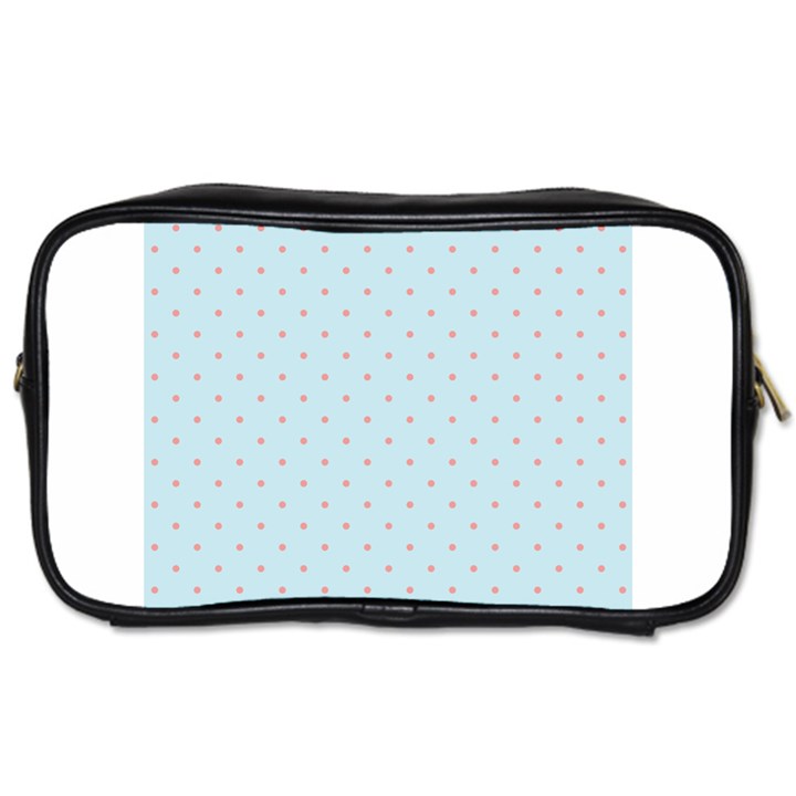 Blue Red Circle Polka Toiletries Bags 2-Side