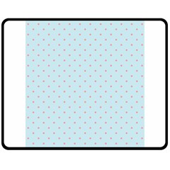 Blue Red Circle Polka Fleece Blanket (medium)  by Mariart