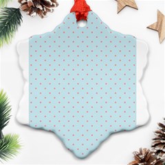 Blue Red Circle Polka Ornament (snowflake) by Mariart