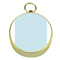 Blue Red Circle Polka Gold Compasses by Mariart