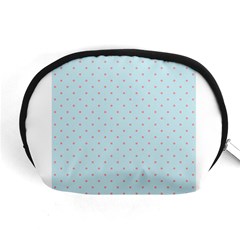 Blue Red Circle Polka Accessory Pouches (medium) 