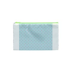 Blue Red Circle Polka Cosmetic Bag (xs) by Mariart