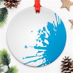 Blue Stain Spot Paint Ornament (round)