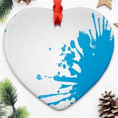 Blue Stain Spot Paint Ornament (heart)