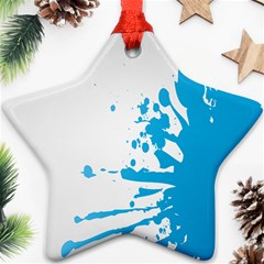 Blue Stain Spot Paint Ornament (star)