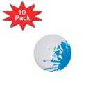 Blue Stain Spot Paint 1  Mini Buttons (10 pack)  Front