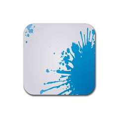 Blue Stain Spot Paint Rubber Coaster (square) 