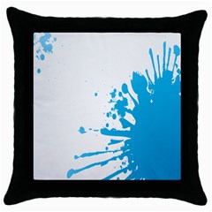 Blue Stain Spot Paint Throw Pillow Case (black) by Mariart