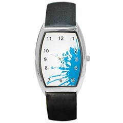 Blue Stain Spot Paint Barrel Style Metal Watch by Mariart