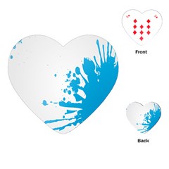 Blue Stain Spot Paint Playing Cards (heart)  by Mariart