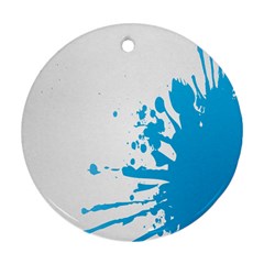 Blue Stain Spot Paint Round Ornament (two Sides) by Mariart