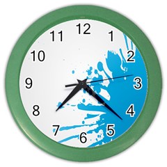 Blue Stain Spot Paint Color Wall Clocks by Mariart