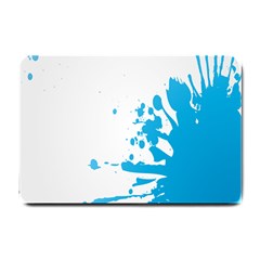 Blue Stain Spot Paint Small Doormat  by Mariart