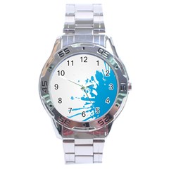 Blue Stain Spot Paint Stainless Steel Analogue Watch by Mariart