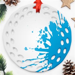 Blue Stain Spot Paint Ornament (round Filigree) by Mariart