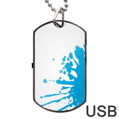 Blue Stain Spot Paint Dog Tag Usb Flash (one Side) by Mariart