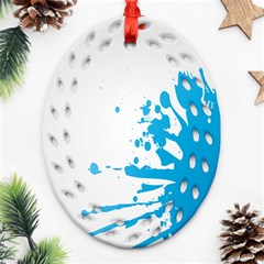 Blue Stain Spot Paint Ornament (oval Filigree) by Mariart