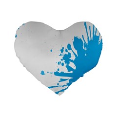 Blue Stain Spot Paint Standard 16  Premium Heart Shape Cushions by Mariart