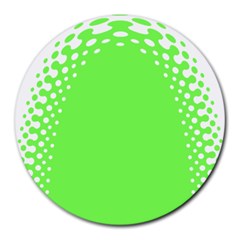 Bubble Polka Circle Green Round Mousepads