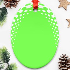 Bubble Polka Circle Green Ornament (oval)