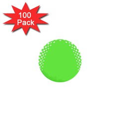 Bubble Polka Circle Green 1  Mini Buttons (100 Pack) 