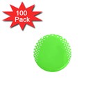 Bubble Polka Circle Green 1  Mini Magnets (100 pack)  Front