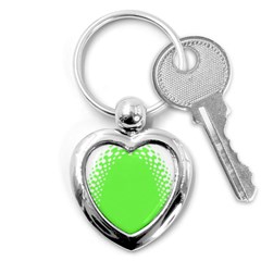 Bubble Polka Circle Green Key Chains (heart)  by Mariart