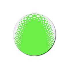 Bubble Polka Circle Green Rubber Coaster (round)  by Mariart