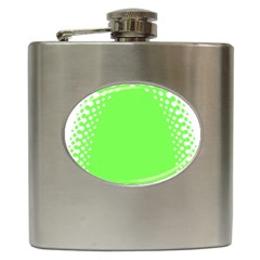 Bubble Polka Circle Green Hip Flask (6 Oz) by Mariart