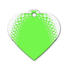 Bubble Polka Circle Green Dog Tag Heart (two Sides) by Mariart