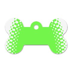 Bubble Polka Circle Green Dog Tag Bone (one Side) by Mariart