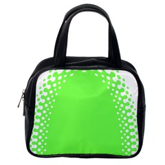 Bubble Polka Circle Green Classic Handbags (one Side)