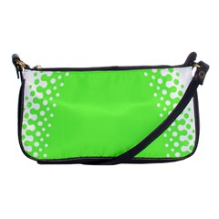 Bubble Polka Circle Green Shoulder Clutch Bags