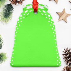 Bubble Polka Circle Green Bell Ornament (two Sides) by Mariart