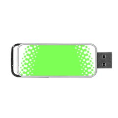 Bubble Polka Circle Green Portable Usb Flash (one Side)