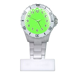 Bubble Polka Circle Green Plastic Nurses Watch by Mariart