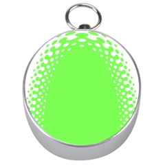 Bubble Polka Circle Green Silver Compasses by Mariart